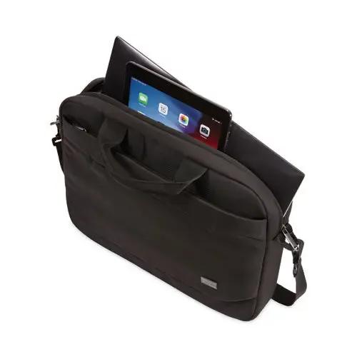CASE LOGIC CASE LOGIC Advantage Laptop Attache, Fits Devices Up to 14", Polyester, 14.6 x 2.8 x 13, Black - 3203986