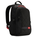 CASE LOGIC CASE LOGIC Diamond Backpack, Fits Devices Up to 14.1", Polyester, 6.3 x 13.4 x 17.3, Black - 3201265