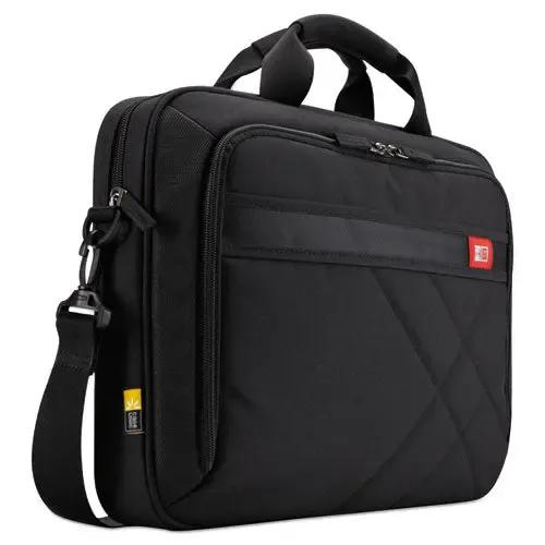CASE LOGIC CASE LOGIC Diamond Laptop Briefcase,  Fits Devices Up to 17", Nylon, 17.3 x 3.2 x 12.5, Black - 3201434