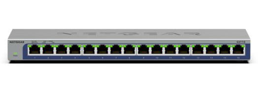 NETGEAR GS116-300NAS network switch Unmanaged L2 Gigabit Ethernet (10/100/1000) Black - GS116-300NAS