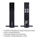 CyberPower Smart App Sinewave uninterruptible power supply (UPS) Line-Interactive 1.5 kVA 1500 W 8 AC outlet(s) - PR1500RT2UC CYBERPOWER