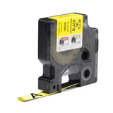 DYMO Rhino Industrial Heat-Shrink Cable Label Tubes | 12 mm x 1.5 m | Black Print on Yellow | for Rhino Label Makers - 18056