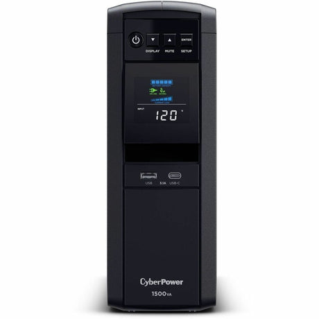 CYBERPOWER CyberPower CP1500PFCLCD PFC Sinewave UPS Systems - 1500VA/1000W, 120 VAC, NEMA 5-15P, Mini-Tower, Sine Wave, 12 Outlets, LCD, PowerPanel&reg; Business, $500000 CEG, 3YR Warranty - CP1500PFCLCD