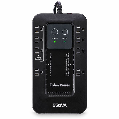 CYBERPOWER CyberPower EC550G Ecologic UPS Systems - 550VA/330W, 120 VAC, NEMA 5-15P, Compact, 8 Outlets, PowerPanel&reg; Personal, $100000 CEG, 3YR Warranty - EC550G