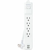 CYBERPOWER CyberPower Home Office P406U 4-Outlet Surge Suppressor/Protector - 2 x USB, 4 x NEMA 5-15R - 500 J - 120 V AC Input - Audio/Video - P406U
