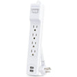 CYBERPOWER CyberPower Home Office P406U 4-Outlet Surge Suppressor/Protector - 2 x USB, 4 x NEMA 5-15R - 500 J - 120 V AC Input - Audio/Video - P406U