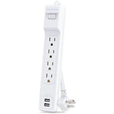CYBERPOWER CyberPower Home Office P406U 4-Outlet Surge Suppressor/Protector - 2 x USB, 4 x NEMA 5-15R - 500 J - 120 V AC Input - Audio/Video - P406U