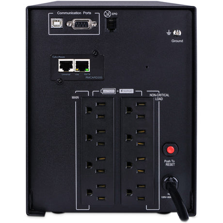 CYBERPOWER CyberPower PR1500LCDN Smart App Sinewave UPS Systems - 1500VA/1500W, 120 VAC, NEMA 5-15P, Mini-Tower, Sine Wave, 8 Outlets, LCD, PowerPanel&reg; Business, $375000 CEG, 3YR Warranty - PR1500LCDN