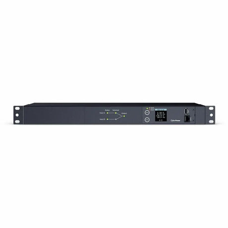 CYBERPOWER CyberPower Switched ATS PDU PDU24001 10-Outlets PDU - Metered - NEMA 5-15P - 10 x NEMA 5-15R - 120 V AC - Network (RJ-45) - 1U - Horizontal - Rack-mountable