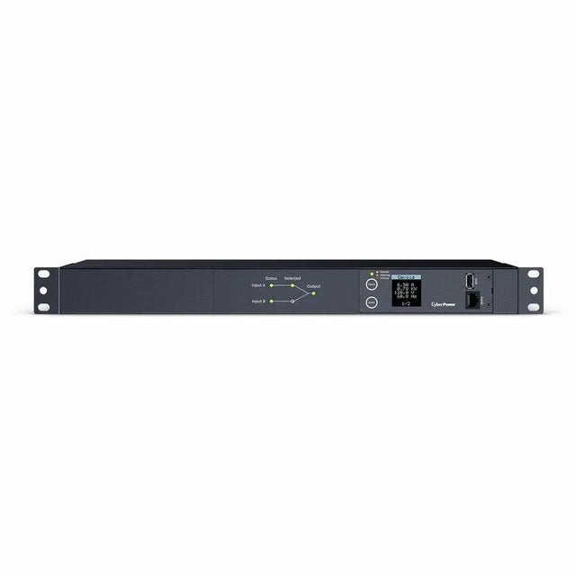 CYBERPOWER CyberPower Switched ATS PDU PDU24001 10-Outlets PDU - Metered - NEMA 5-15P - 10 x NEMA 5-15R - 120 V AC - Network (RJ-45) - 1U - Horizontal - Rack-mountable