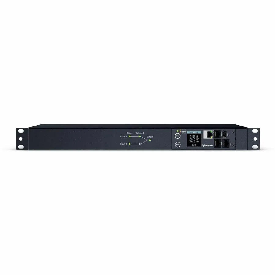 CYBERPOWER CyberPower Switched ATS PDU PDU44002 10-Outlets PDU - Switched - NEMA L5-20P - 10 x NEMA 5-20R - 120 V AC - Network (RJ-45) - 1U - Horizontal - Rack-mountable