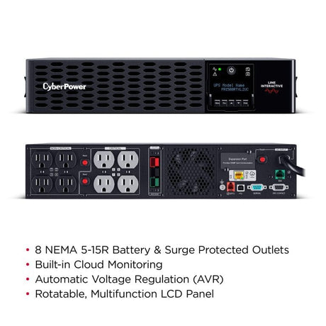 CYBERPOWER UPS CyberPower Smart App Sinewave uninterruptible power supply (UPS) Line-Interactive 1.5 kVA 1500 W 8 AC outlet(s) - PR1500RTXL2UC