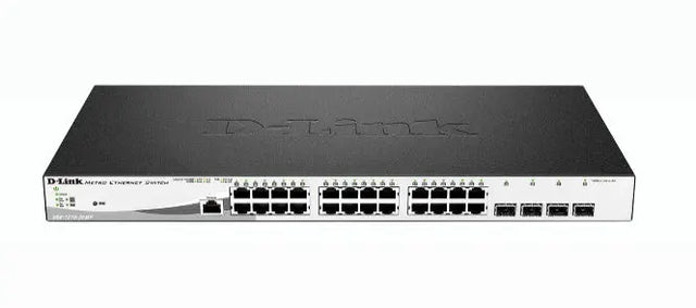 D-LINK D-Link 28-Port Gigabit PoE+ Smart Managed Switch including 4 x 100/1000Mbps Combo Ports - DGS-1210-28MP