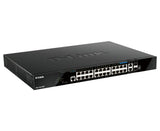 D-LINK D-Link 28-Port Gigabit Stackable POE+ Smart Managed Switch with 2 x 10GBase-T & 2 x 10G SFP+ - DGS-1520-28MP