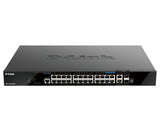 D-LINK D-Link 28-Port Gigabit Stackable POE+ Smart Managed Switch with 2 x 10GBase-T & 2 x 10G SFP+ - DGS-1520-28MP