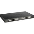 D-LINK D-Link 52-Port 10-Gigabit Smart Managed PoE Switch - 52 Ports - Manageable - 3 Layer Supported - Modular - 57.20 W Power Consumption - 370 W PoE Budget - Twisted Pair, Optical Fiber - PoE Ports - Life...  - DGS-1250-52XMP-6KV