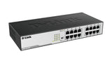 D-LINK D-Link DGS-1016D network switch Unmanaged Gigabit Ethernet (10/100/1000) 1U Black, Silver - DGS-1016D