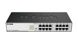 D-LINK D-Link DGS-1016D network switch Unmanaged Gigabit Ethernet (10/100/1000) 1U Black, Silver - DGS-1016D