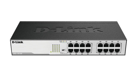 D-LINK D-Link DGS-1016D network switch Unmanaged Gigabit Ethernet (10/100/1000) 1U Black, Silver - DGS-1016D