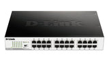 D-LINK D-Link DGS-1024D network switch Unmanaged Gigabit Ethernet (10/100/1000) 1U Black, Silver - DGS-1024D
