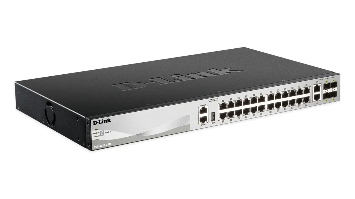 D-LINK D-Link DGS-3130-30TS network switch Managed L3 Gigabit Ethernet (10/100/1000) Black, Grey - DGS-3130-30TS