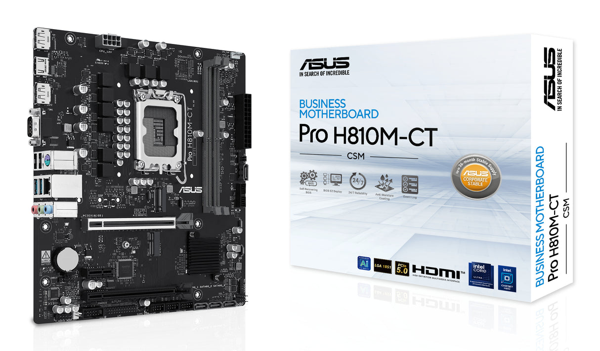 ASUS PRO H810M-CT-CSM motherboard Intel H810 LGA 1851 (Socket V1) micro ATX - PRO H810M-CT-CSM