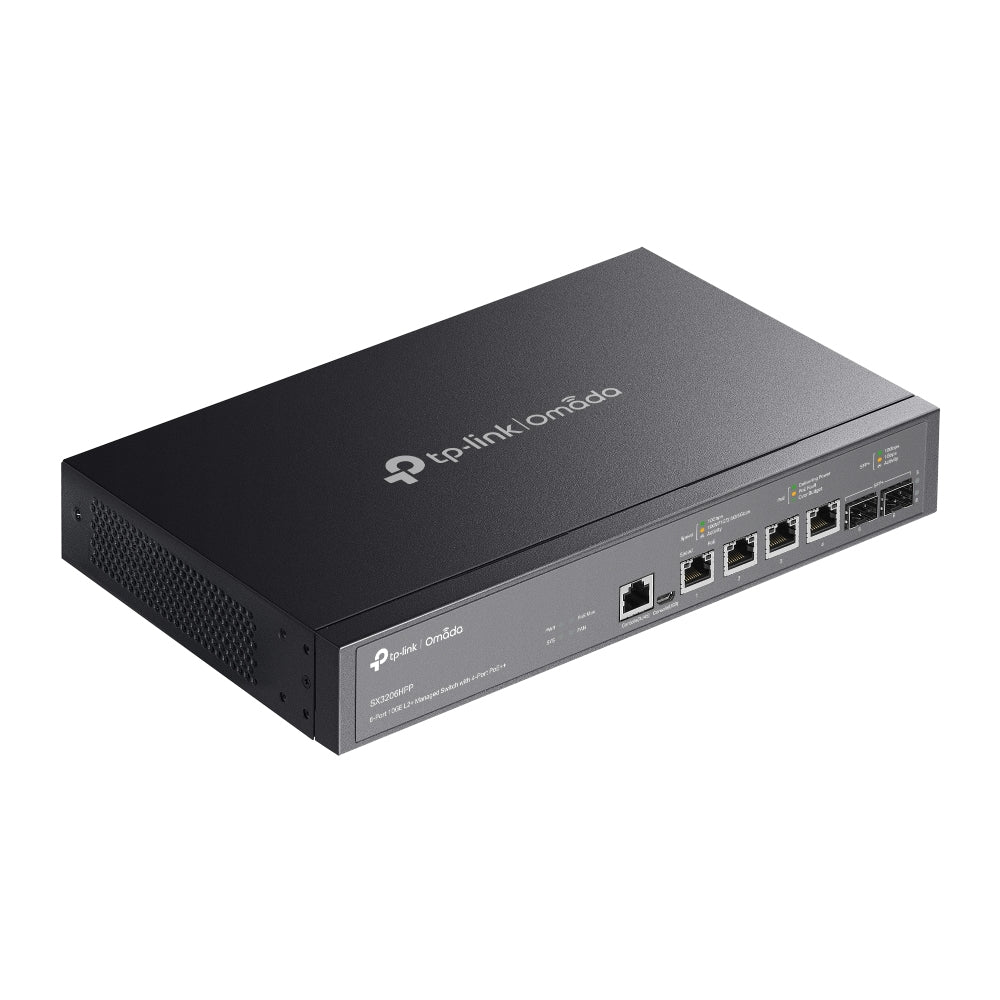 TP-Link Omada 6-Port 10GE L2+ Managed Switch with 4-Port PoE++ - SX3206HPP
