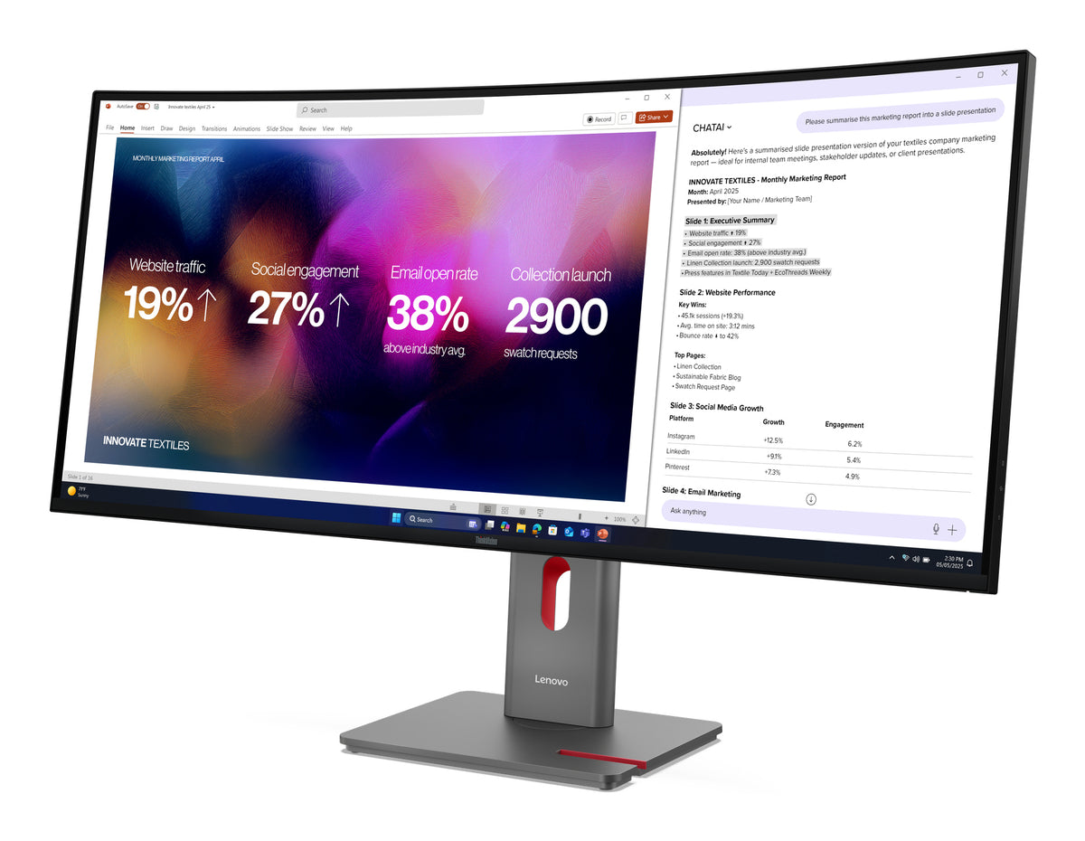 Lenovo ThinkVision P40WD-40 Monitor - 64B4XAR1US