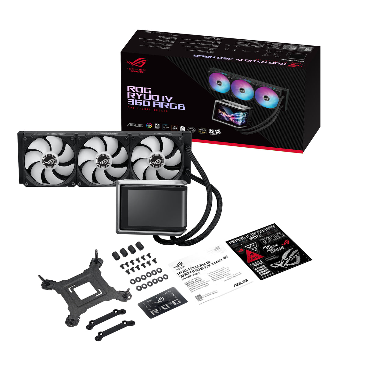 ASUS ROG RYUO IV 360 ARGB Processor All-in-one liquid cooler 12 cm Black - ROG RYUO IV 360 ARGB