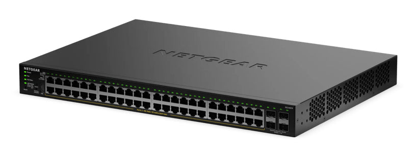 NETGEAR S350v2 Managed L2/L3 Gigabit Ethernet (10/100/1000) Power over Ethernet (PoE) 1U Black - GS348TP-200NAS