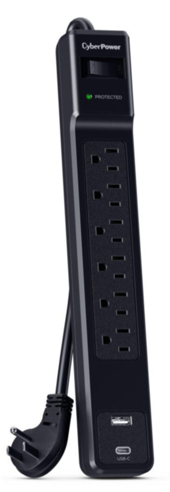 CyberPower 6 Outlet Surge Strip With USB - CSP604UC