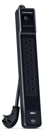CyberPower 6 Outlet Surge Strip With USB - CSP604UC
