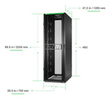 APC NetShelter SX Server Rack Gen 2, 48U, 2258H x 750W x 1200D mm, with Sides, Black - AR3357B2 APC