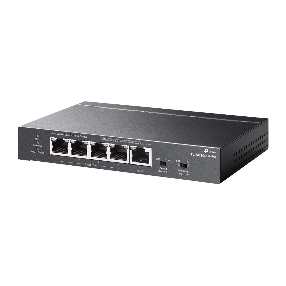 TP-Link TL-SG1005P-PD network switch Gigabit Ethernet (10/100/1000) Power over Ethernet (PoE) Black - TL-SG1005P-PD - eCommerce Business Prime