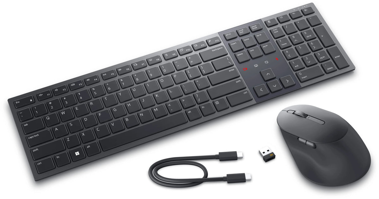 DELL DELL KM900 keyboard Mouse included Office RF Wireless + Bluetooth QWERTY US English Graphite - KM900-GR-US