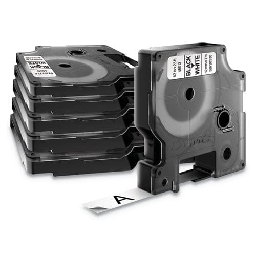DYMO DYMO D1 Standard Labels, 0.5" x 23 ft, Black Print on White Tape, 6/Pack - 2025517