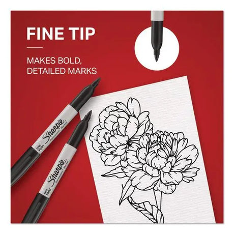 DYMO DYMO Fine Tip Permanent Marker Value Pack, Fine Bullet Tip, Black, 36/Pack - 1884739