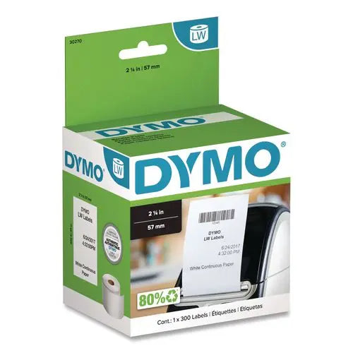DYMO DYMO LabelWriter Continuous-Roll Receipt Paper, 2.25" x 300 ft, White - 30270