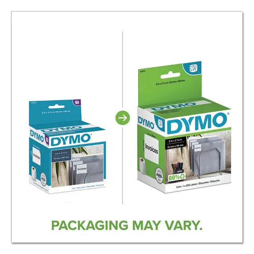 DYMO DYMO LabelWriter Multipurpose Labels, 2" x 2.31", White, 250 Labels/Roll - 30370