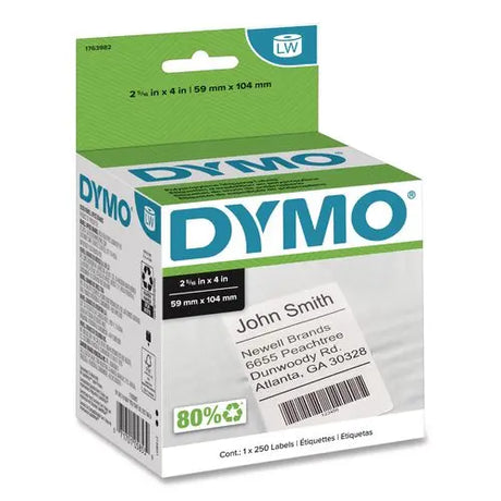 DYMO DYMO LabelWriter Shipping Labels, 2.31" x 4", White, 250 Labels/Roll - 1763982