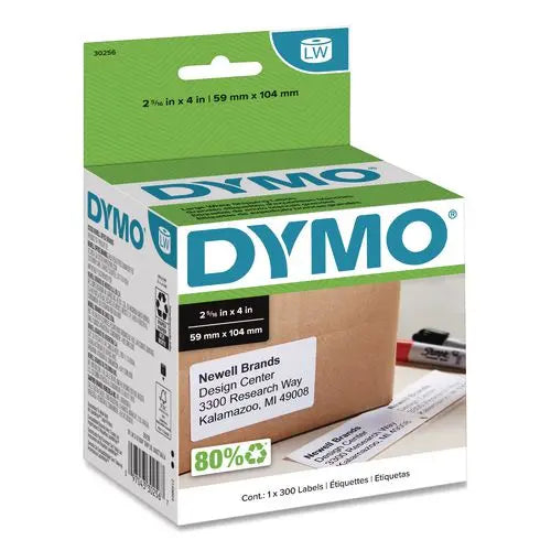 DYMO DYMO LabelWriter Shipping Labels, 2.31" x 4", White, 300 Labels/Roll - 30256