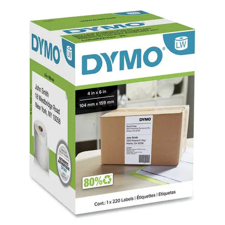 DYMO DYMO LabelWriter Shipping Labels, 4" x 6", White, 220 Labels/Roll - 1744907