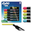 DYMO DYMO Neon Windows Dry Erase Marker, Broad Bullet Tip, Assorted Colors, 5/Pack - 2211553
