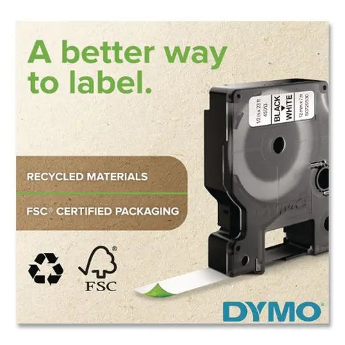 DYMO DYMO Rhino Heat Shrink Tubes Industrial Label Tape, 0.5" x 5 ft, White/Black Print - 18055