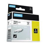 DYMO DYMO Rhino Heat Shrink Tubes Industrial Label Tape, 0.75" x 5 ft, White/Black Print - 18057