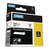 DYMO DYMO Rhino Permanent Poly Industrial Label Tape, 0.37" x 18 ft, White/Black Print - 18482