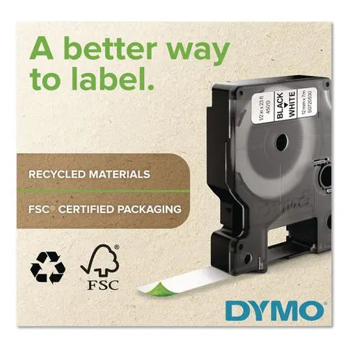 DYMO DYMO Rhino Permanent Poly Industrial Label Tape, 0.75" x 18 ft, White/Black Print - 18484