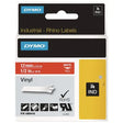 DYMO DYMO Rhino Permanent Vinyl Industrial Label Tape, 0.5" x 18 ft, Red/White Print - 1805416
