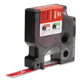 DYMO DYMO Rhino Permanent Vinyl Industrial Label Tape, 0.5" x 18 ft, Red/White Print - 1805416