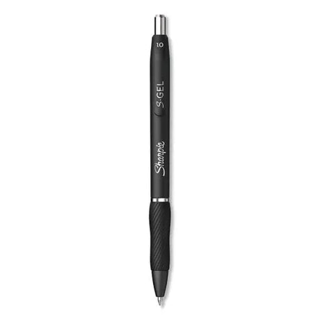 DYMO DYMO S-Gel High-Performance Gel Pen, Retractable, Bold 1 mm, Black Ink, Black Barrel, Dozen - 2096149